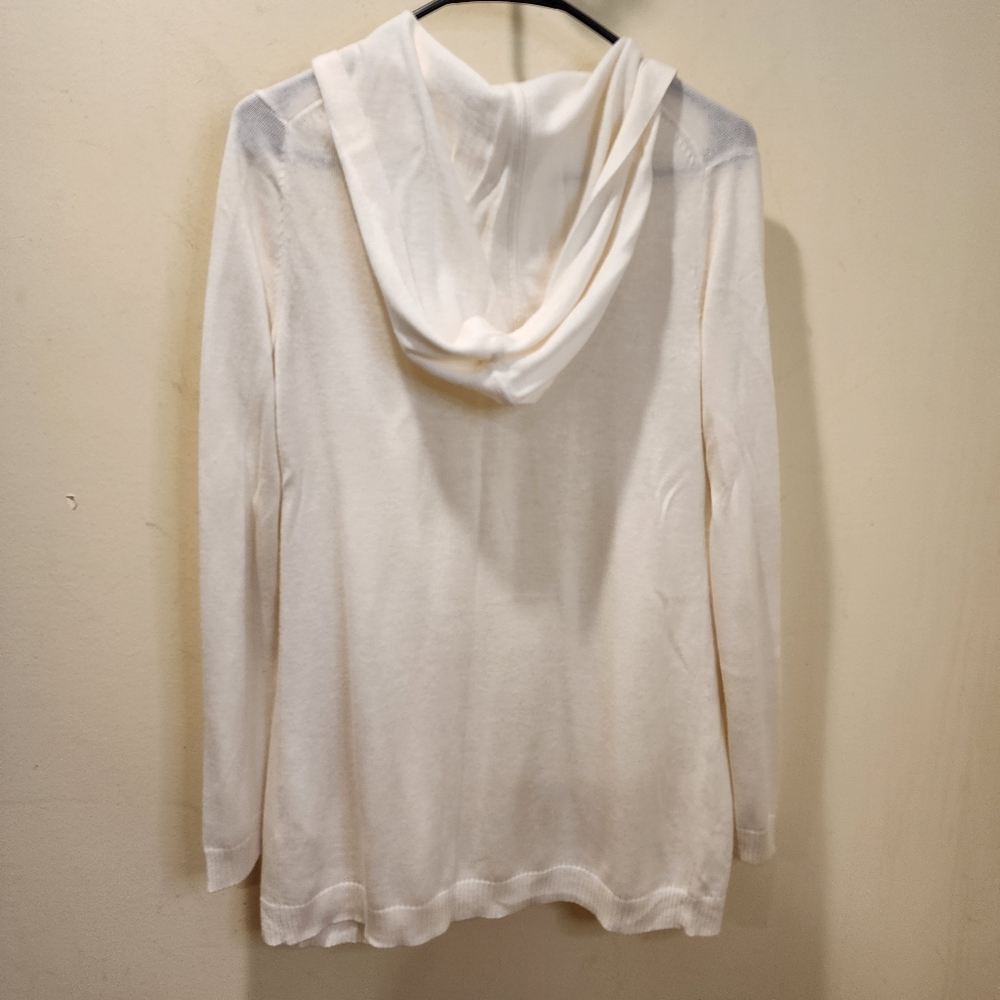 GAP Chic Ivory  Hooded  Open Front Cardigan Top Size S